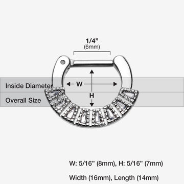 Detail View 1 of Sabre Arc Septum Clicker-Clear Gem